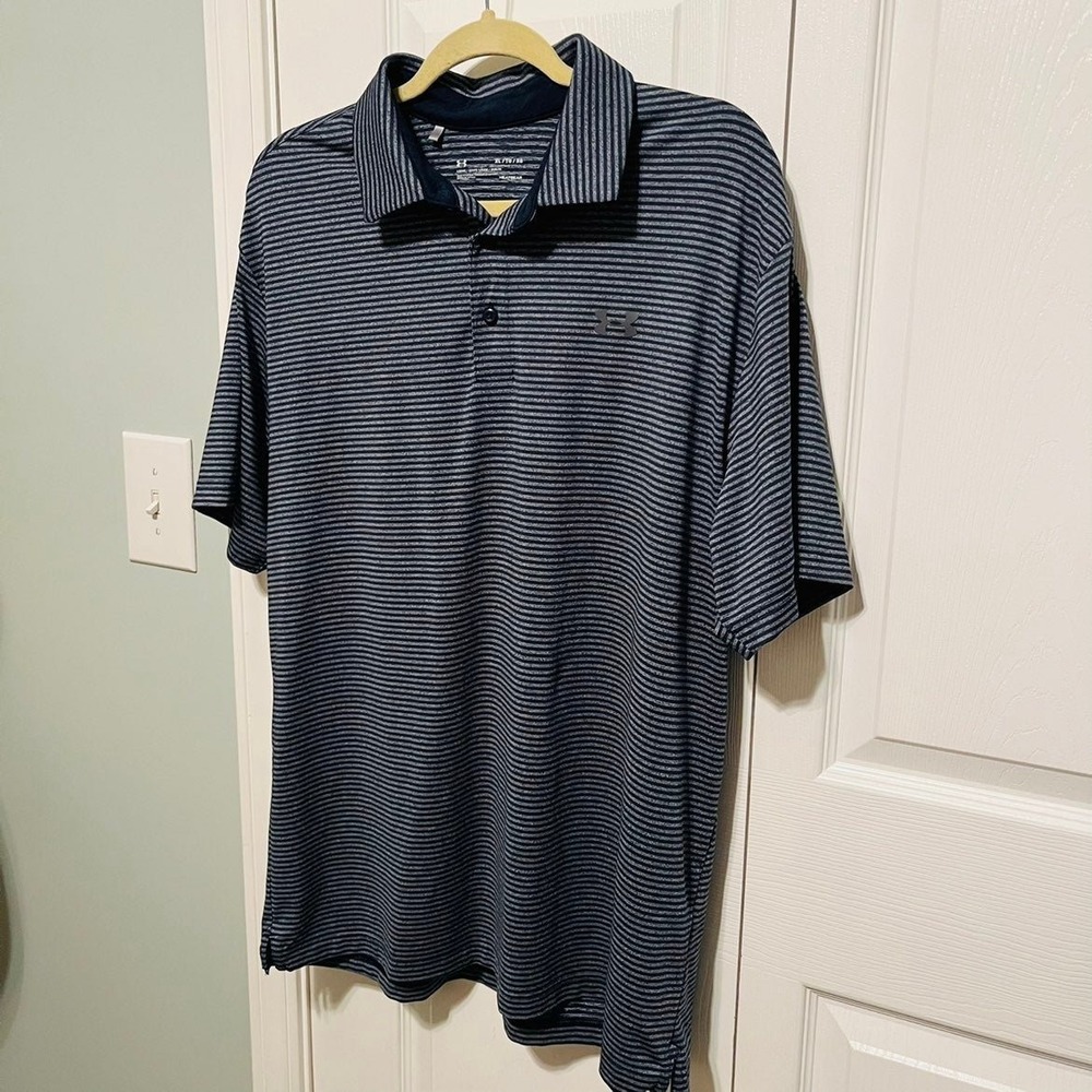 UNDER ARMOUR men's golf loose fit size XL extra large‎ striped shirt